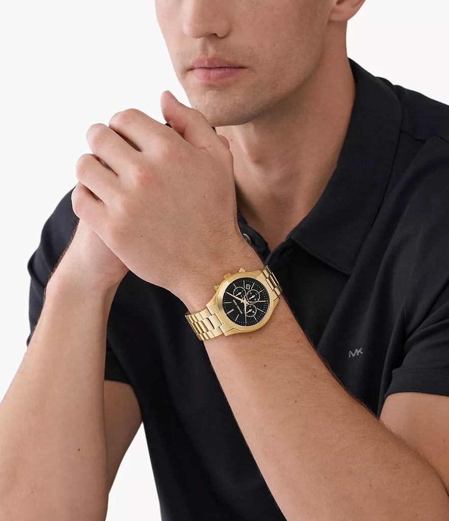 Michael Kors Slim Runway Chronograph Gold-Tone Men's Watch - MK1076