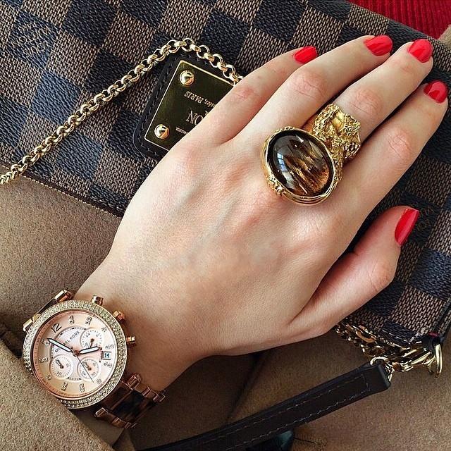 Michael Kors Parker Chronograph Rose Dial Rose Gold Ladies Watch MK5538