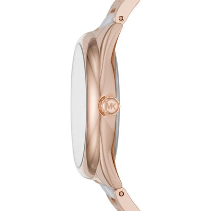 Michael Kors Janelle Three-Hand Rose Gold White Acetate Women's Watch - MK7134