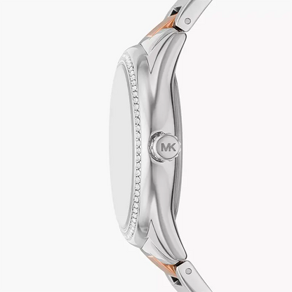 Michael Kors Janelle Silver Dial Two Tone Steel Strap Women's Watch MK7383