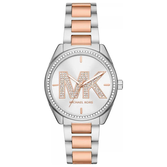 Michael Kors Janelle Silver Dial Two Tone Steel Strap Women's Watch MK7383