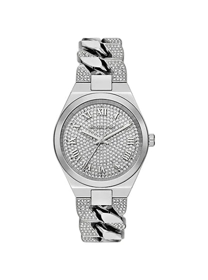 Michael Kors Lennox Pavé Silver-Tone Curb-Link Women's Watch - MK7488