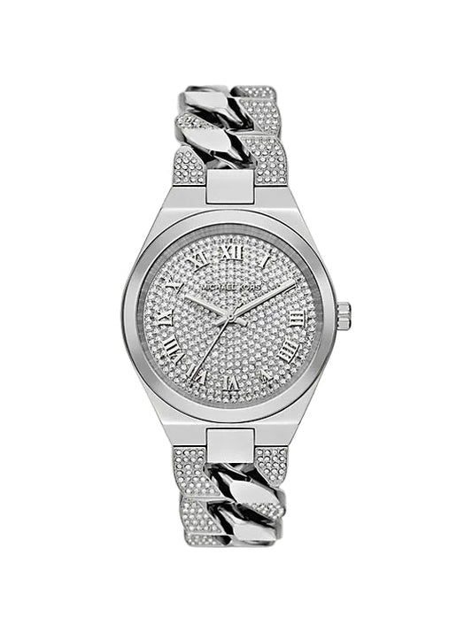 Michael Kors Lennox Pavé Silver-Tone Curb-Link Women's Watch - MK7488