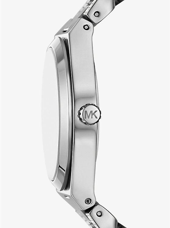 Michael Kors Lennox Pavé Silver-Tone Curb-Link Women's Watch - MK7488