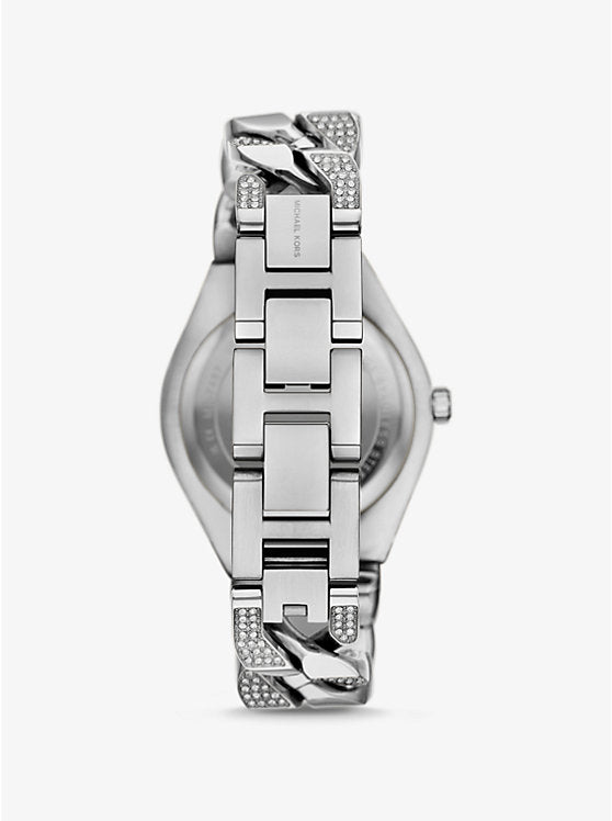 Michael Kors Lennox Pavé Silver-Tone Curb-Link Women's Watch - MK7488