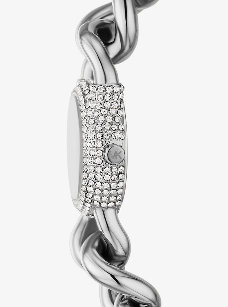 Michael Kors Petite Pavé Silver Chain Link Ladies Watch - MKO1068