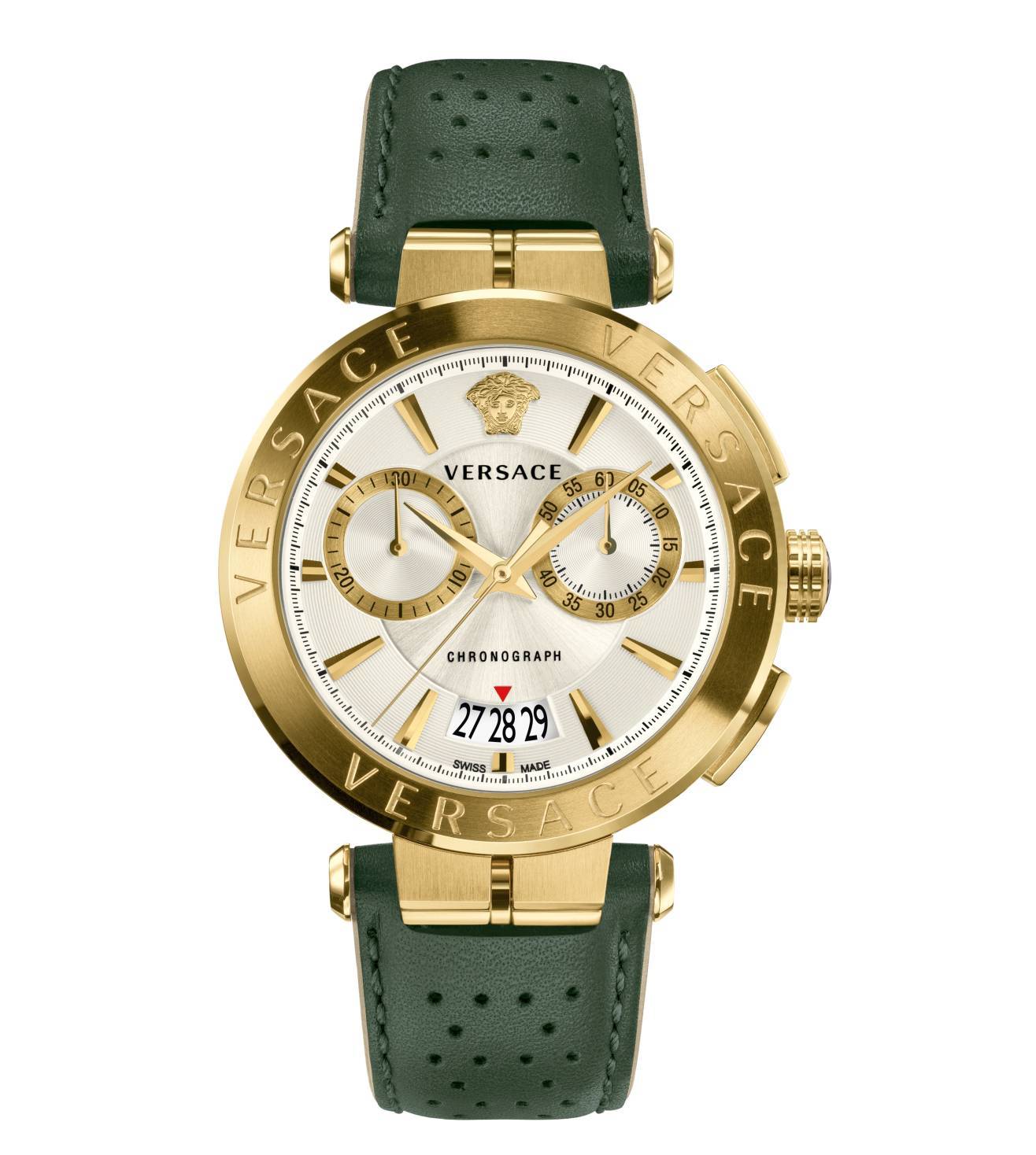 Versace Aion Chronograph Green Strap Men's Watch VBR020017