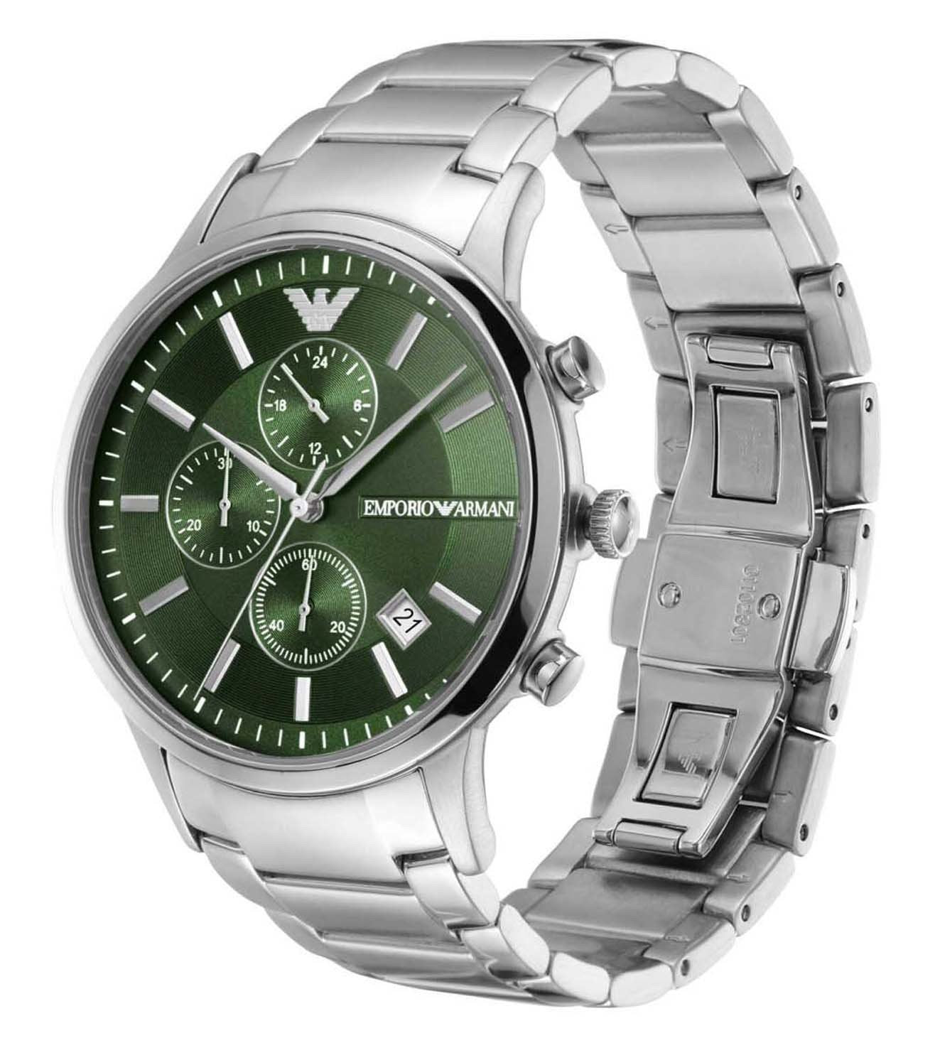 Emporio Armani Chronograph Stainless Steel Green Dial Men's Watch AR11507