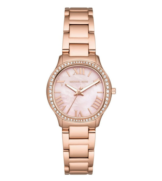 Michael Kors Mini Sage Pavé Pink MOP Dial Rose Gold Women's Watch - MK4823