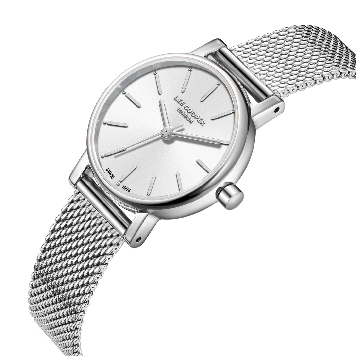 Lee Cooper Louna Silver Dial and Mesh Strap Watch - LC08292.330
