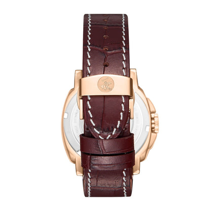 Beverly Hills Polo Club 5 Years Rose Gold Red Leather Watch BP3867X.162