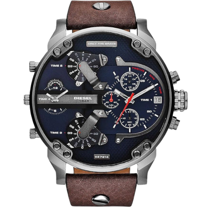 Diesel Mr Daddy Dual Time Chronograph Navy Blue Dial Men's Watch DZ7314