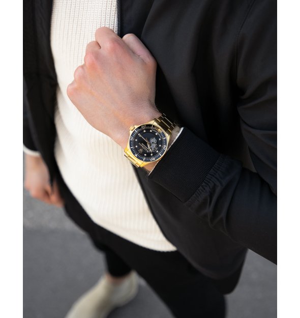 Maserati Sfida Black/Yellow Gold-Toned Men's Watch R8823140003