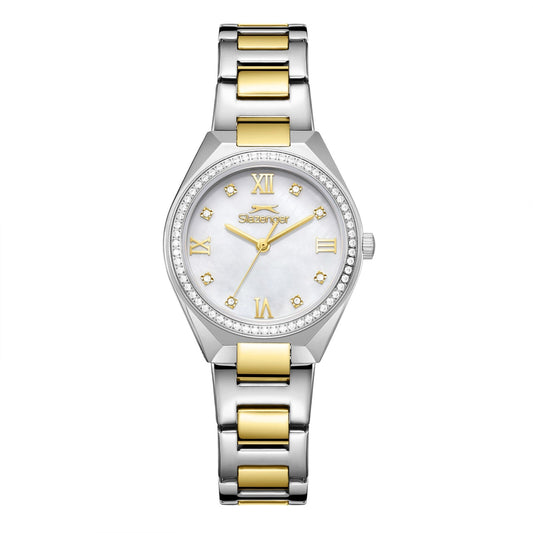 Slazenger Crystals White Dial Two Tone Watch - SL.09.2590.3.220