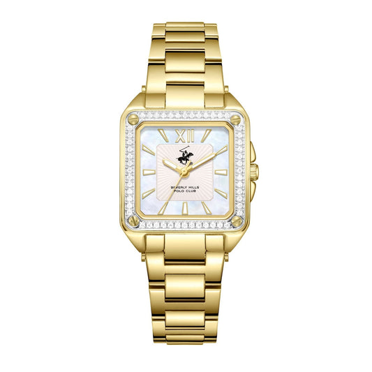 Beverly Hills Polo Club All Gold Square Diamond Watch BP3671C.120
