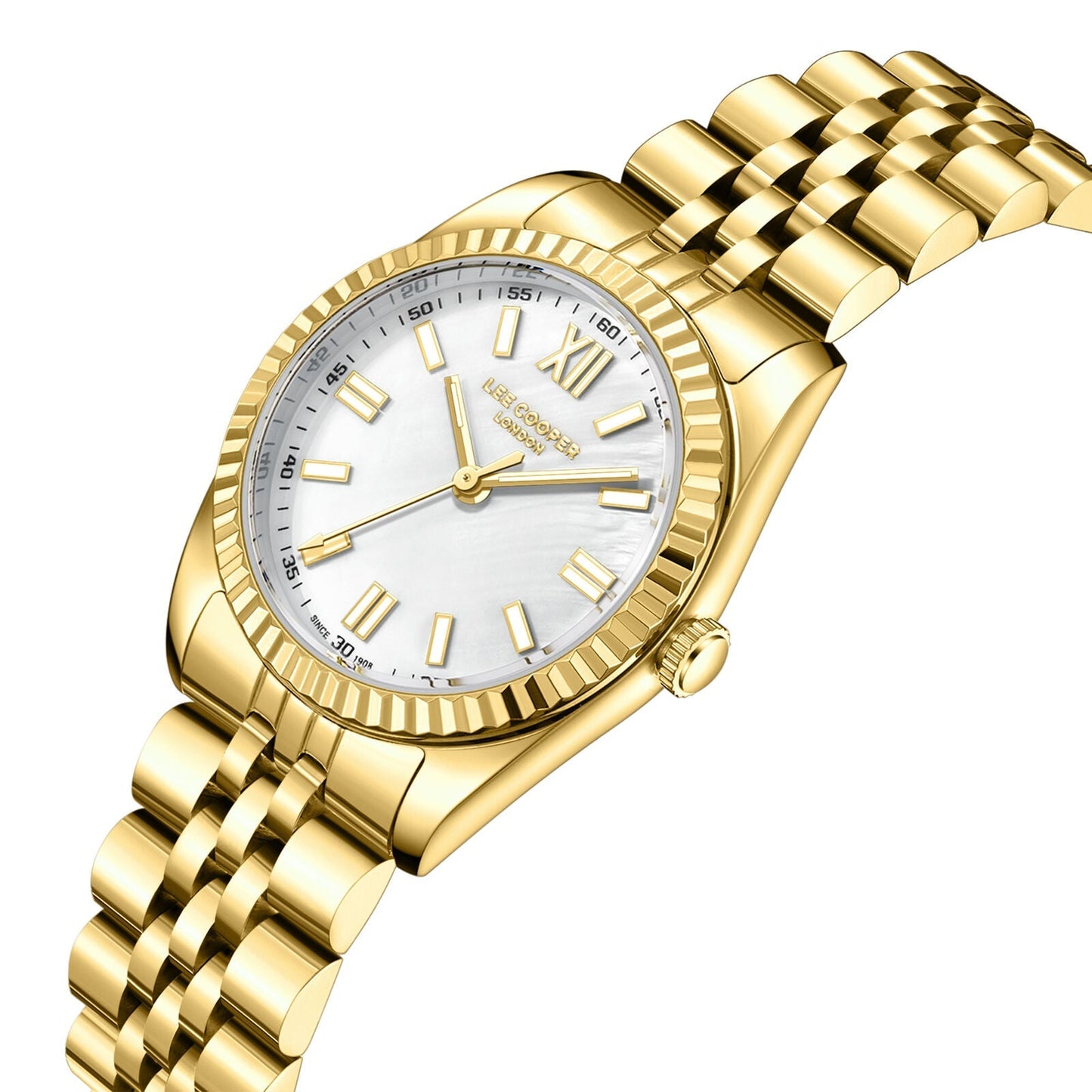 Lee Cooper Fashion White Dial Gold Watch - LC08303.120