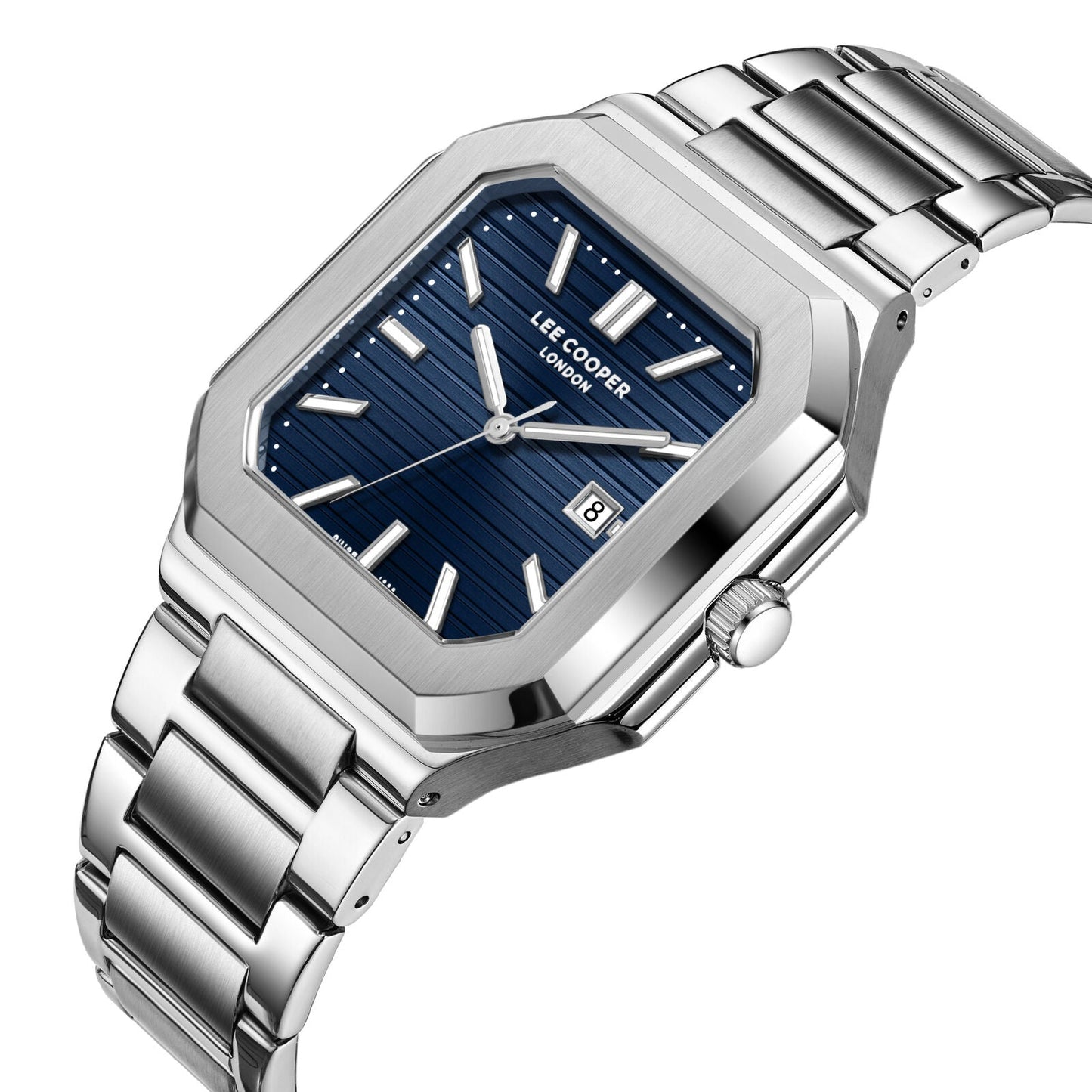 Lee Cooper Maxime Square Case Blue Dial Silver Watch - LC08269.390