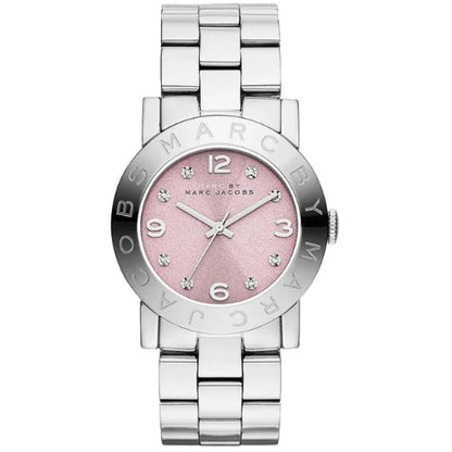 Marc By Marc Jacobs Amy Pink Dial Silver Watch - MBM3300