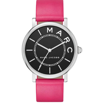 Marc Jacobs Roxy Black Dial Pink Leather Silver Watch - MJ1535