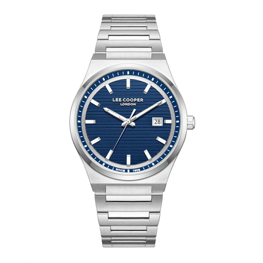 Lee Cooper Daily Driver Date Window Blue Dial Silver Watch - LC08288.390