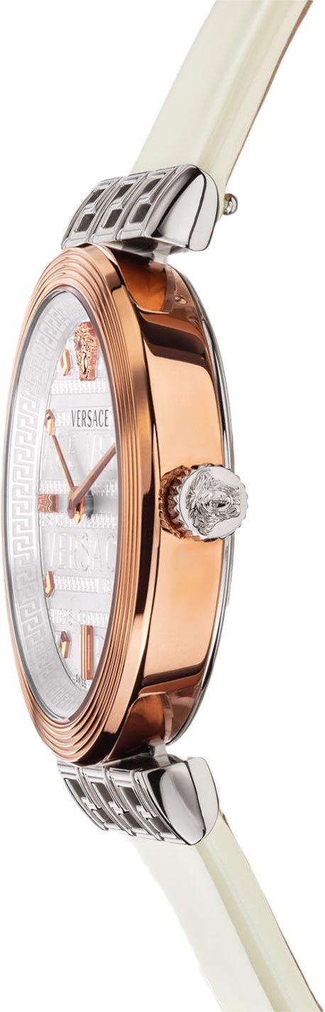 Versace Meander White Leather Strap Women's Watch VELW00120