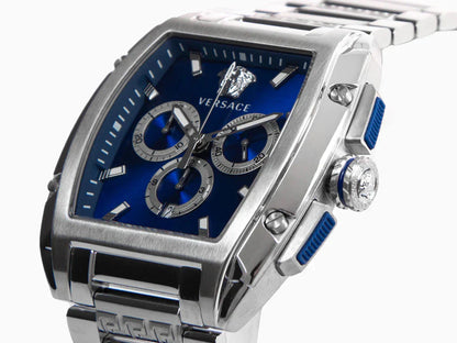 Versace Dominus Stainless Steel Rectangular Dial Quartz Men Watch - VE6H00423