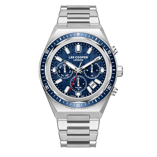 Lee Cooper Elias Multifunction Blue Dial Silver Watch - LC08317.390