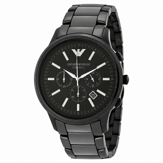 Emporio Armani Ceramica Chronograph Black Dial Men's Watch AR1451