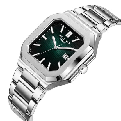 Lee Cooper Maxime Square Case Green Dial Silver Watch - LC08269.370