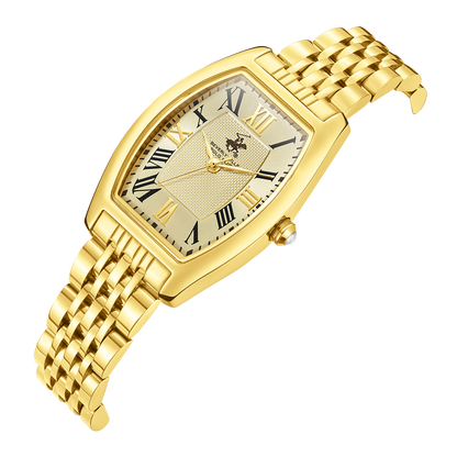 Beverly Hills Polo Club All Gold Tonneau Watch BP3716X.170