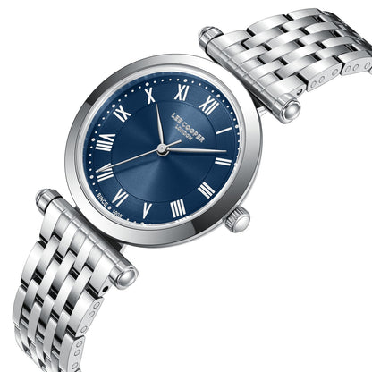 Lee Cooper Classic Roman Numeral Blue Dial Silver Watch - LC08290.390