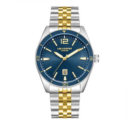 Lee Cooper Oswin Date Window Blue Dial Two Tone Watch - LC08281.290
