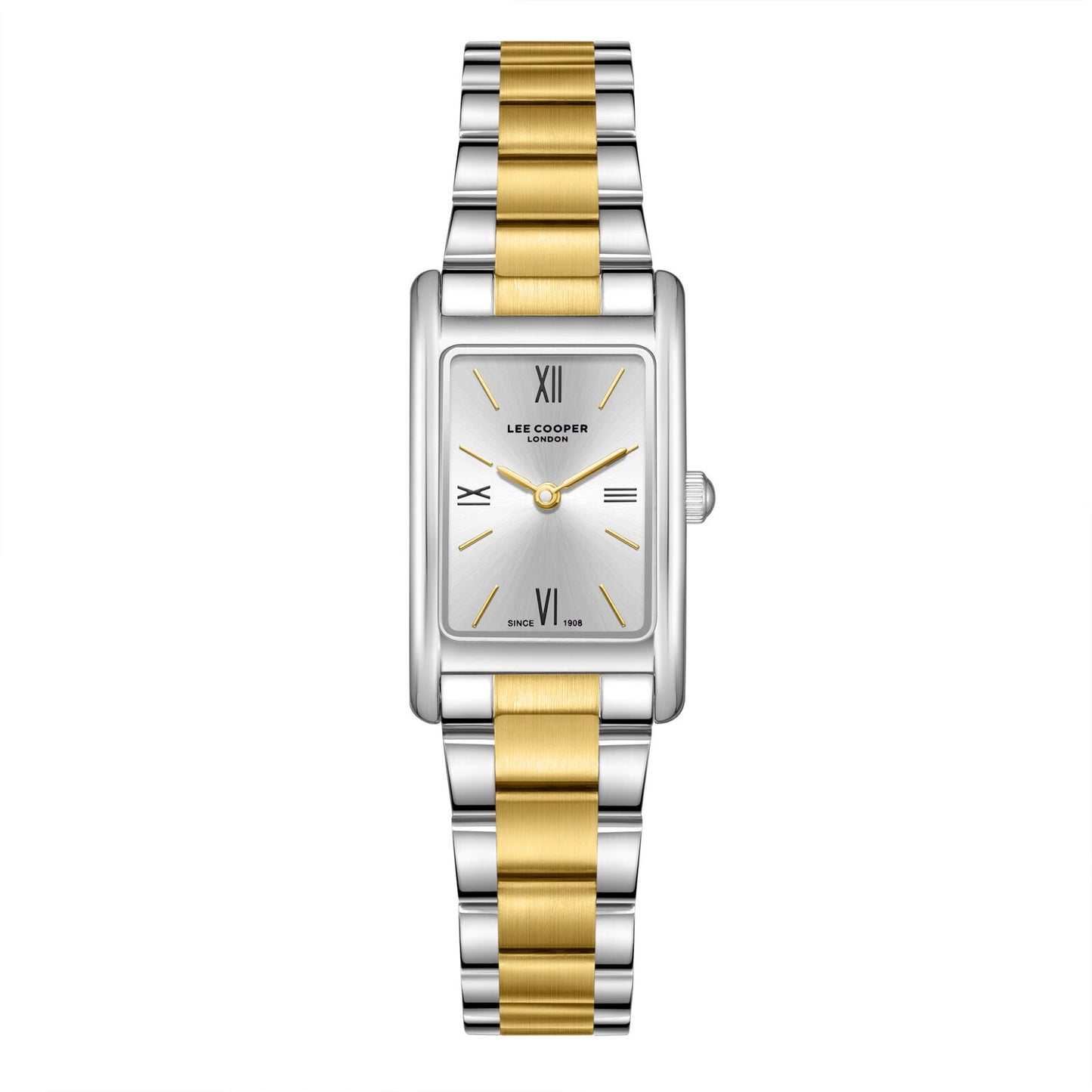 Lee Cooper Square Silver Dial Two Tone Watch - LC08300.230