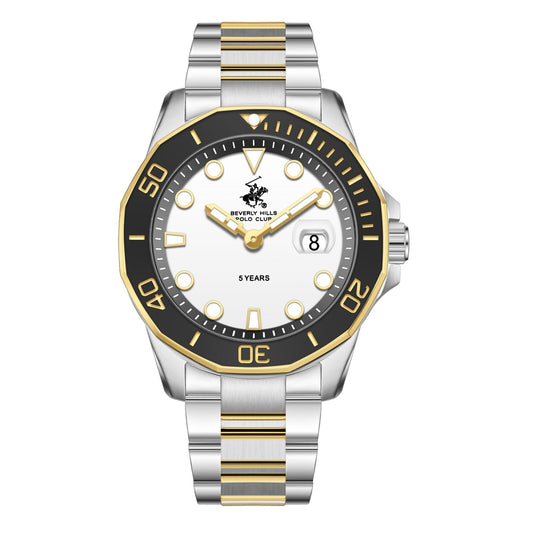 Beverly Hills Polo Club 5 Year White Dial Two-Tone Date Watch BP3878X.230