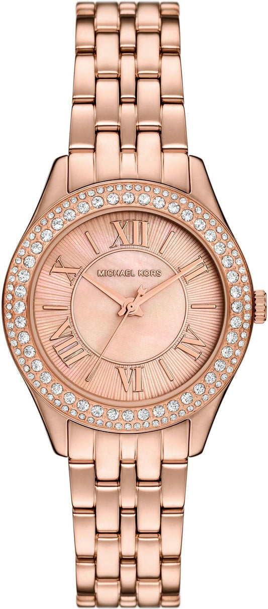 Michael Kors Mini Harlowe Pavé Rose-Gold Women's Watch - MK4845