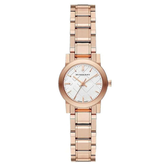Burberry The City Petite 26mm Case White Dial Rose Gold Stainless Steel Women's Watch BU9204