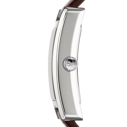 Emporio Armani Gianni Rectangular Dark Brown Genuine Leather women's watch - AR0155