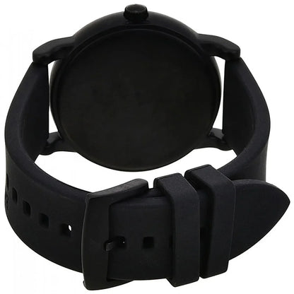 Emporio Armani Luigi Slim Matte Black Dial Black Rubber Strap Men's Watch - AR11071