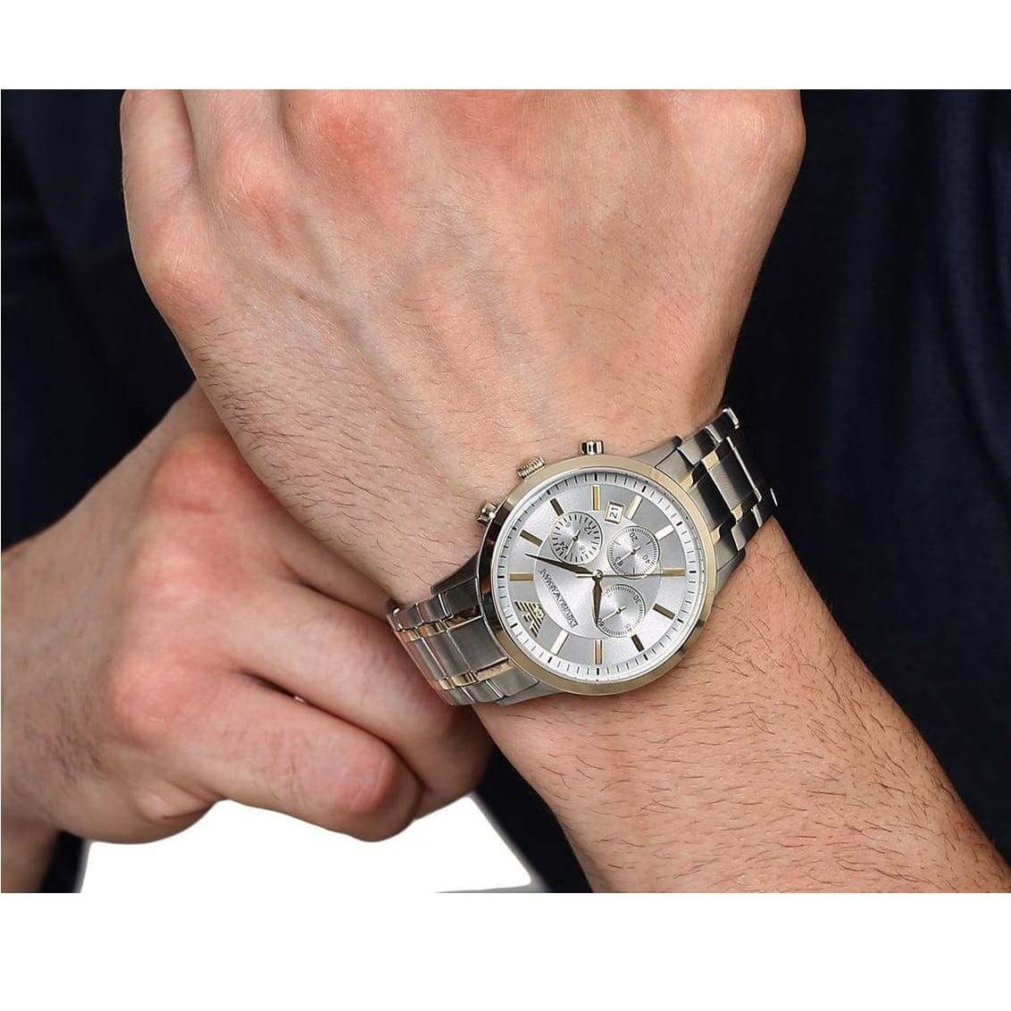 Emporio Armani Renato Chronograph Silver Dial Men's Watch AR11076