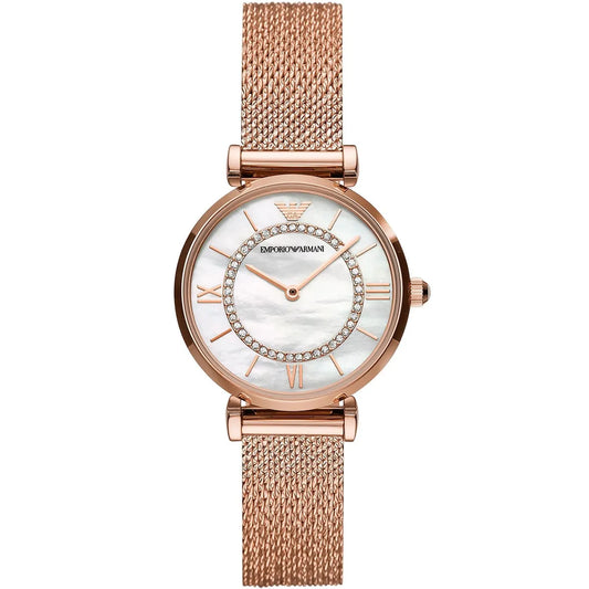 Emporio Armani Gianni T-Bar Mother of Pearl Dial Women's Watch - AR11320