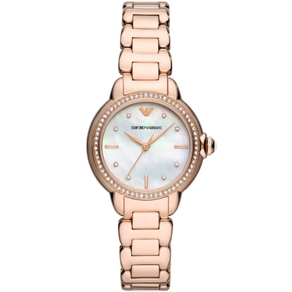 Emporio Armani Mia White MOP Dial Rose-gold Women's Watch - AR11523