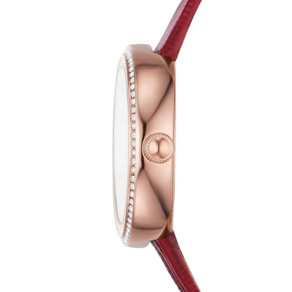 Emporio Armani Rosa Two-Hand Genuine Red Leather Ladies Watch - AR11532