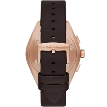 Emporio Armani Claudio Chronograph Dark brown Genuine Leather Men's Watch - AR11554