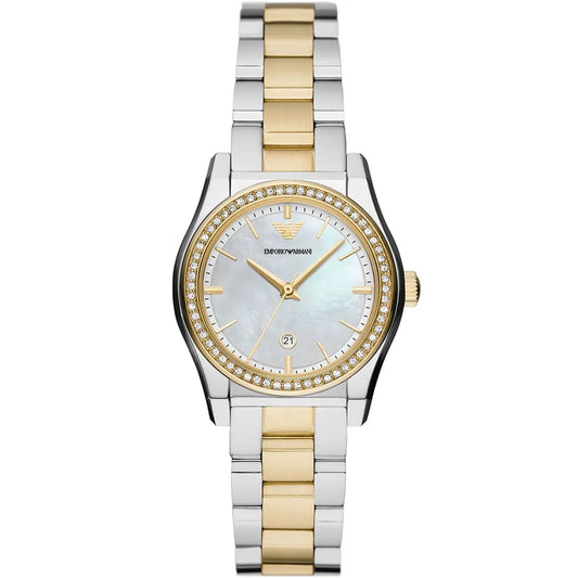 Emporio Armani Federica Mother of Pearl Dial Two Tone Steel Strap Women's Watch - for Women AR11559