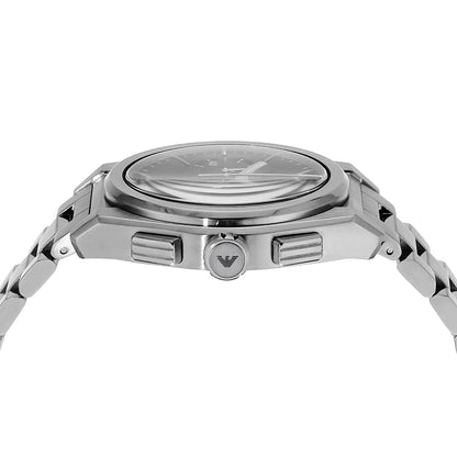 Emporio Armani Federico Chronograph Black Dial Silver Men's Watch - AR11560