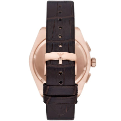 Emporio Armani Federico Chronograph Brown Genuine Leather Men's Watch - AR11563
