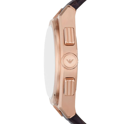 Emporio Armani Federico Chronograph Brown Genuine Leather Men's Watch - AR11563
