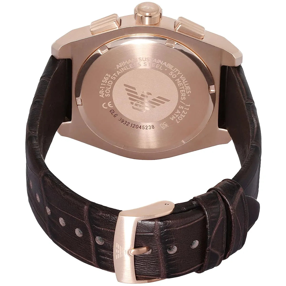 Emporio Armani Federico Chronograph Brown Genuine Leather Men's Watch - AR11563