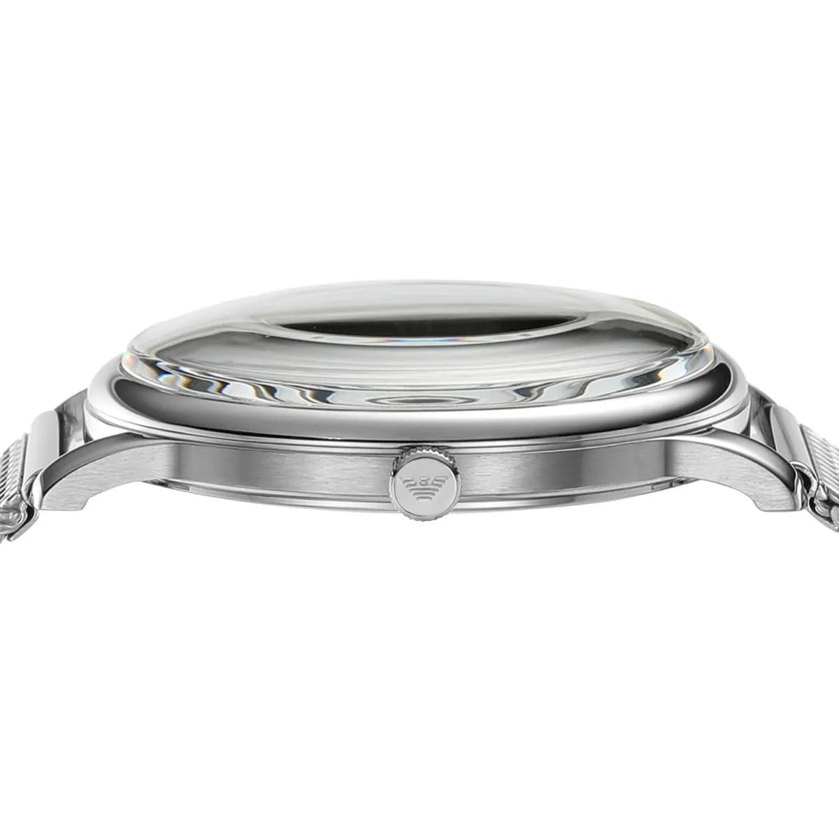 Emporio Armani Minimalist Blue Sunray Dial Silver Mesh Men's Watch - AR11571