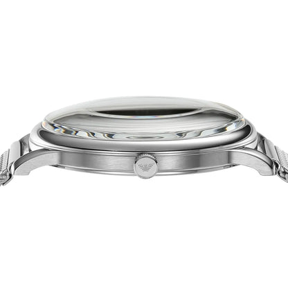 Emporio Armani Minimalist Blue Sunray Dial Silver Mesh Men's Watch - AR11571